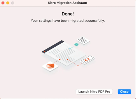 Once migration is complete, a notice will appear affirming success
